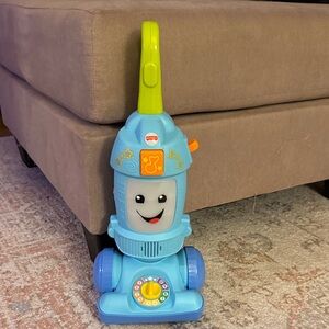 Fisher-Price Interactive Blue and Lime Toy Vacuum